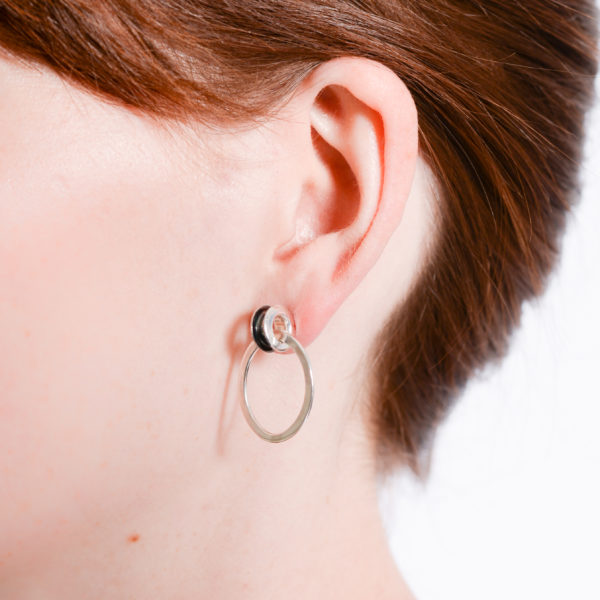 Silver flat link and loop studs - Image 2