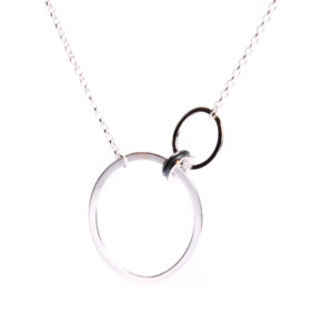 Silver double loop pendant