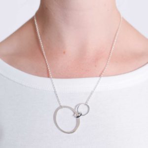 Silver double loop pendant